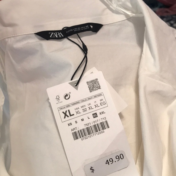 ZARA BLOUSE COTTON DRAWSTRING BOTTOM - Picture 9 of 10